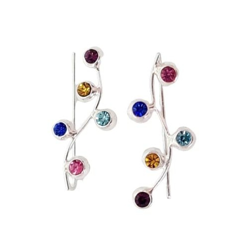 Brinco Ear Cuff Zircônia Rainbow