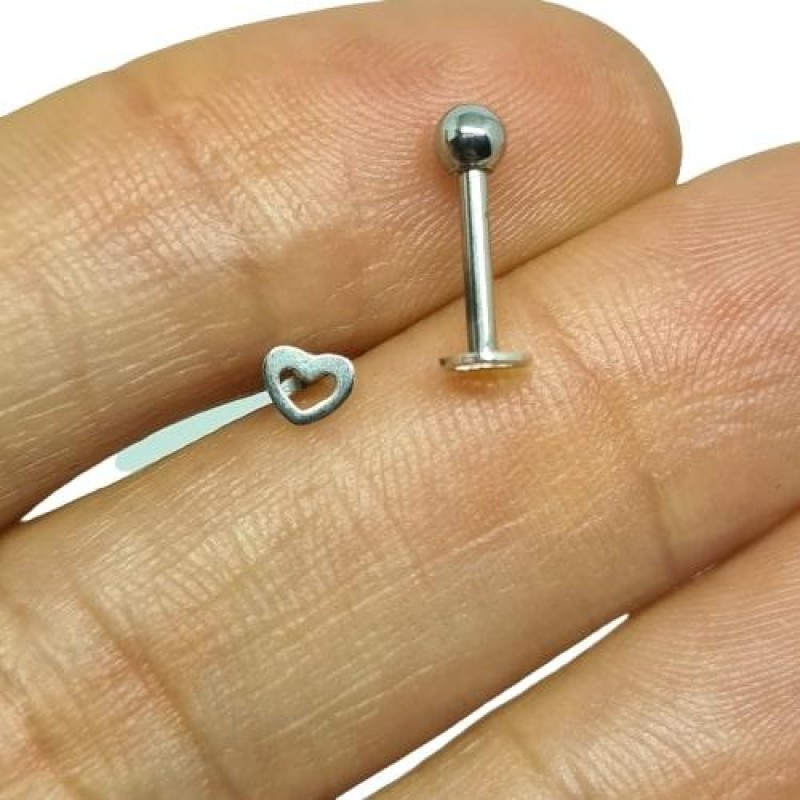 Brinco  Piercing Tragus Coração Vazado