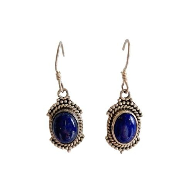 oval lapis lazuli trança pontinhos