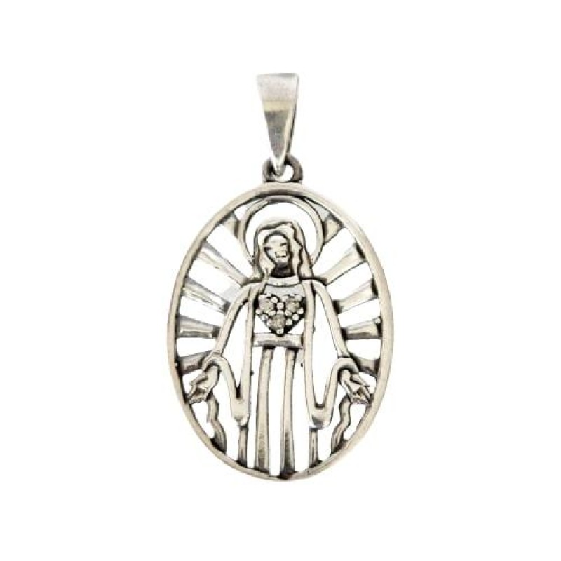 Pingente Nossa Senhora Prata 925 com zircônia