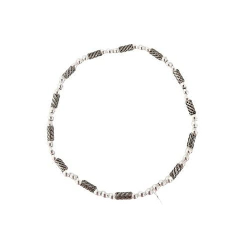 Pulseira Bolinhas e Tubo Prata 925