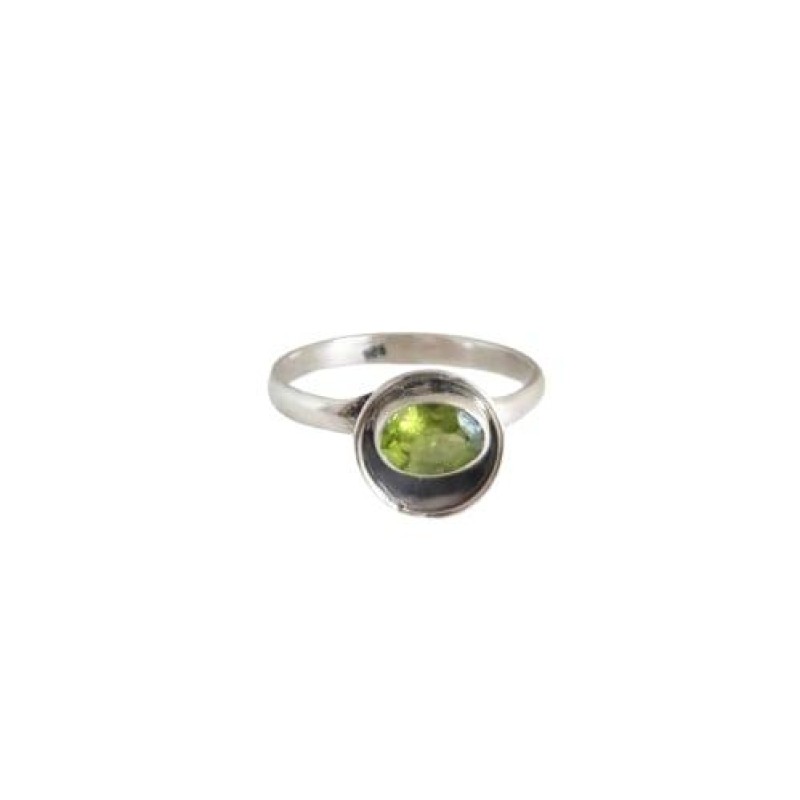 Anel Peridoto Oval Disco