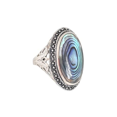 Anel Abalone Oval Aro Arabesco