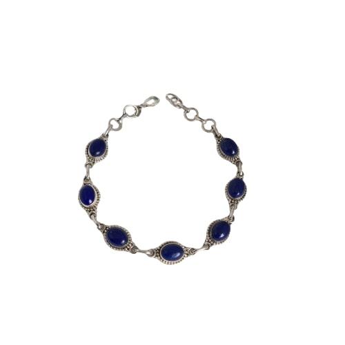 Pulseira Sodalita Lapís Lazuli Oval Várias Pedras