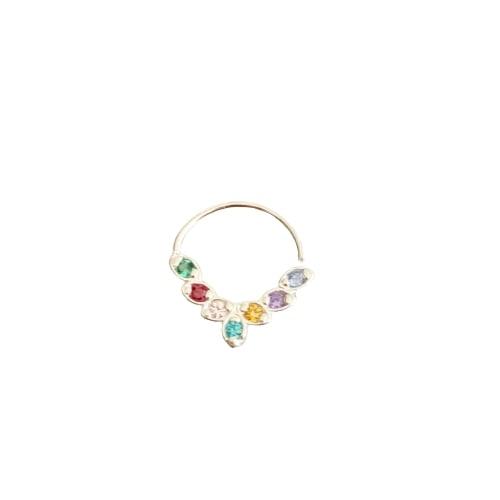 Brinco Piercing Argola Zircônias Rainbow