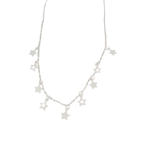 Colar Chocker Estrela Prata 925 Corrente de Elo Portugês