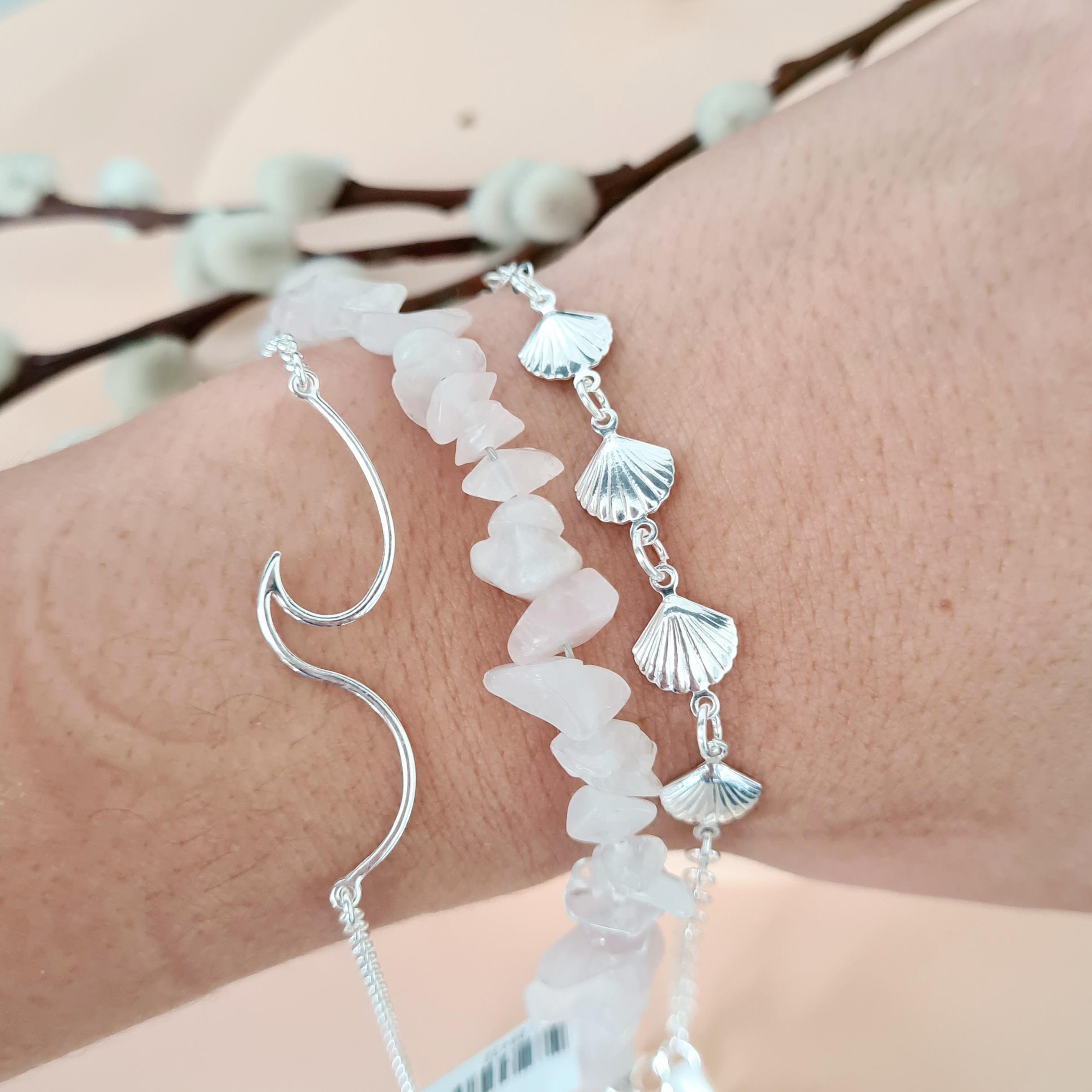 Pulseira Como uma Onda Praia Sol Mar Prata 925