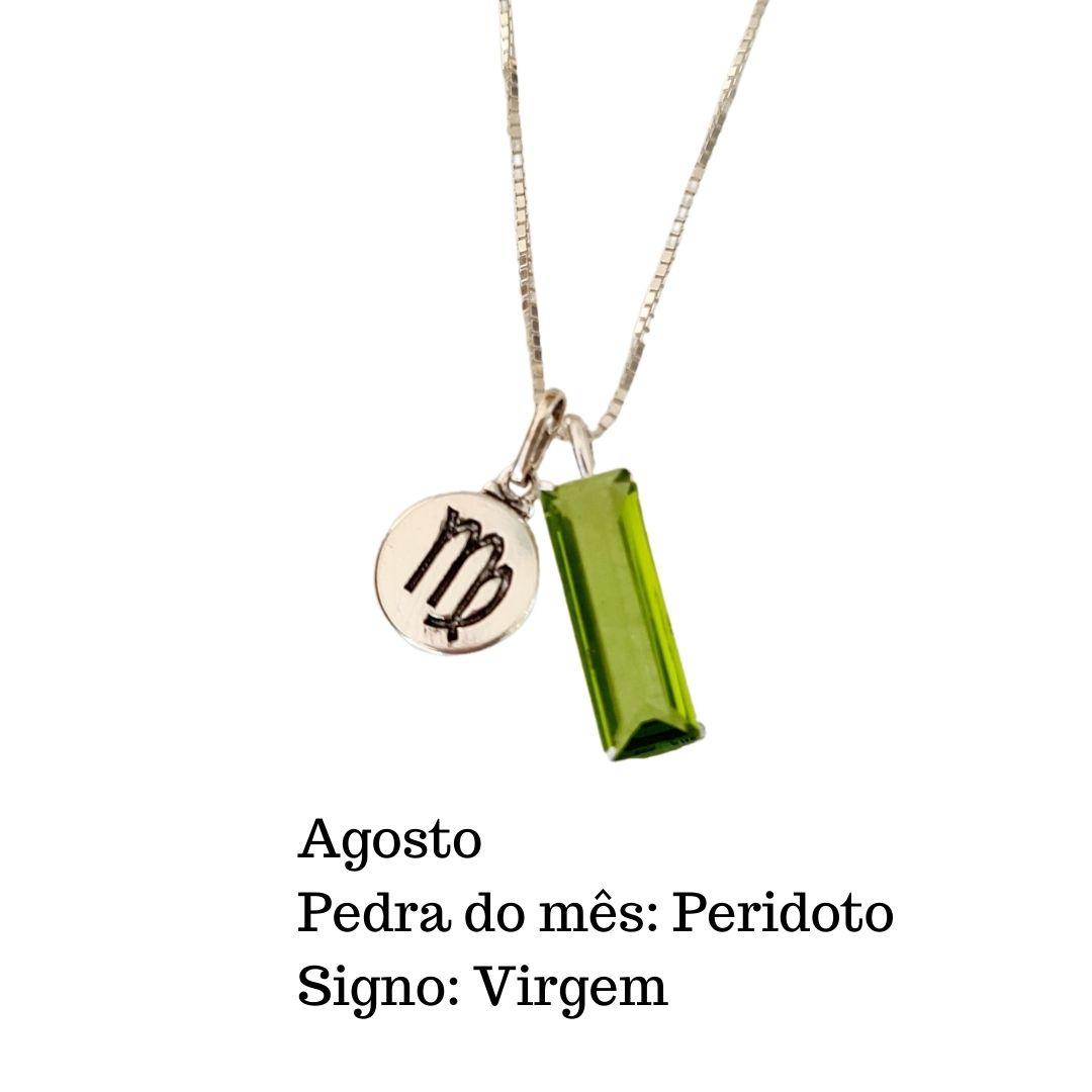 COLAR Cristais da Sorte AGOSTO PERIDOTO LEÃO