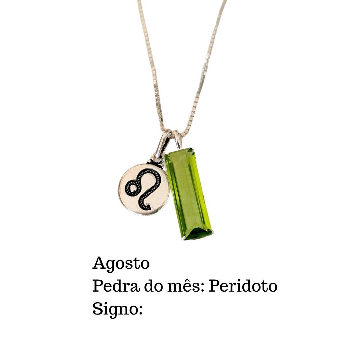 COLAR Cristais da Sorte AGOSTO PERIDOTO LEÃO